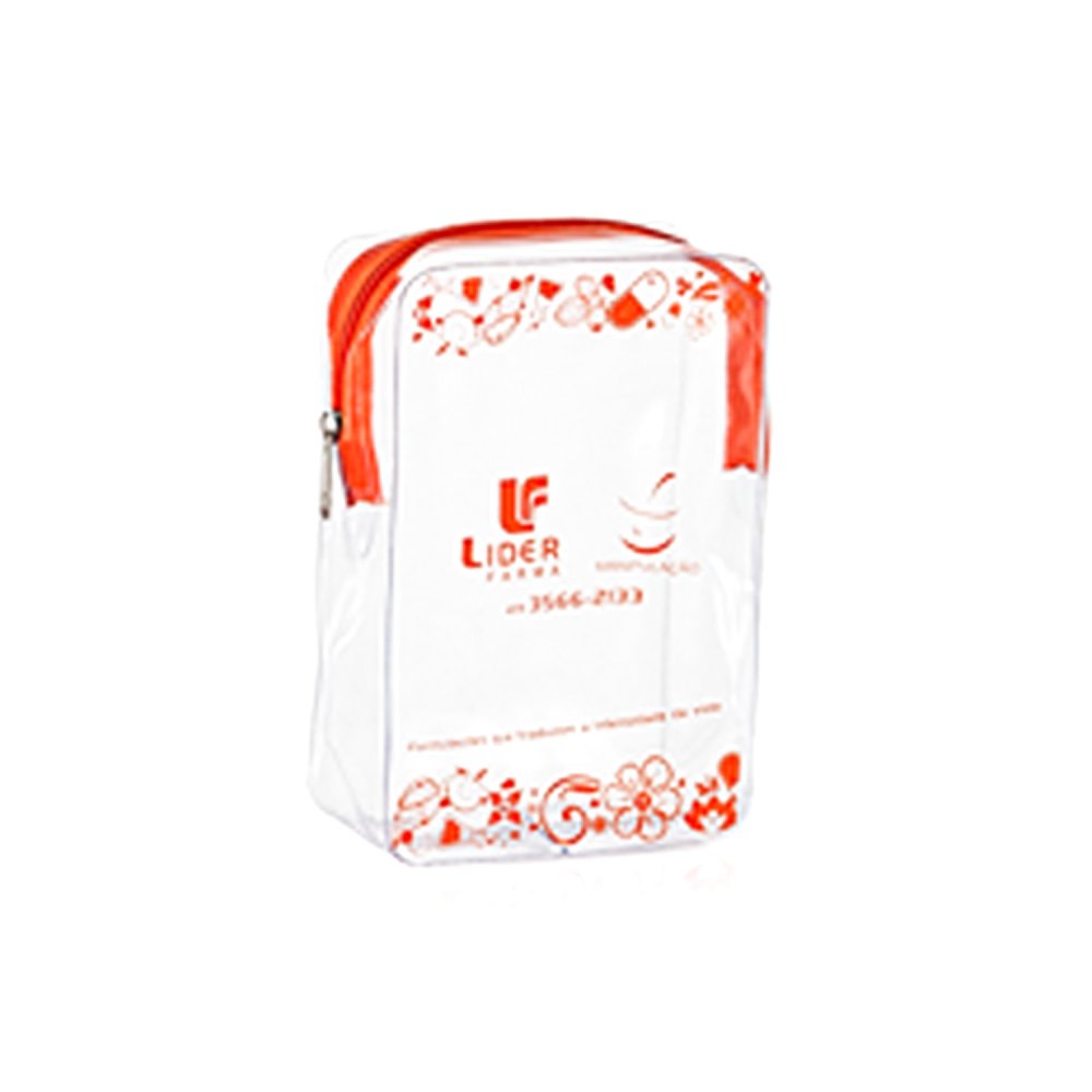 Necessaire Alta Retangular PVC Cristal Personalizada