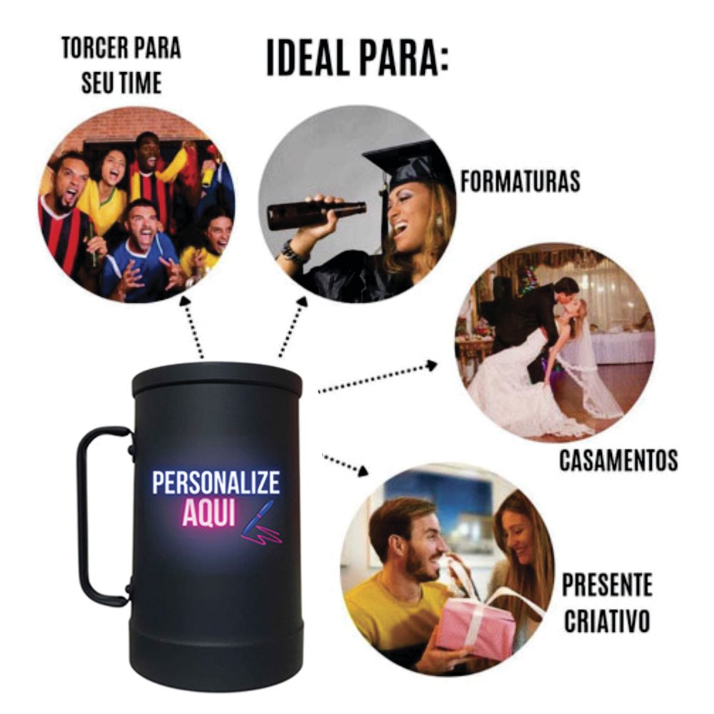 Caneca Alumínio Taberna Personalizada 850ml comTirante